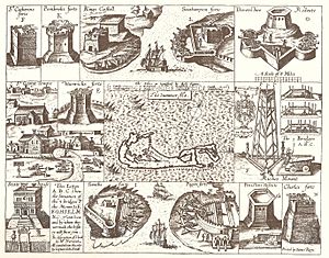 John Smith 1624 map of Bermuda with Forts 01