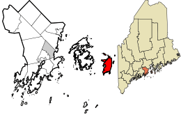 Location in Knox County and the state of Maine.