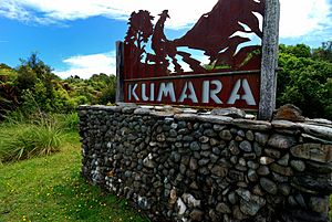 Sign beside SH 73 on the outskirts of Kumara