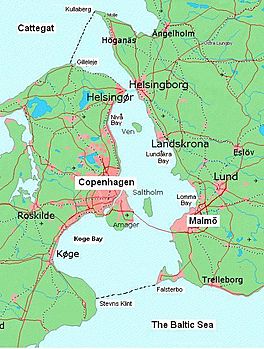 Map of the Øresund region