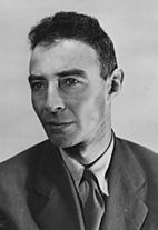 Portrait of J. Robert Oppenheimer, first director of Los Alamos National Laboratory.