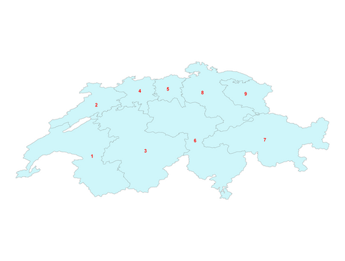 Postleitzahlen Schweiz 1level klein