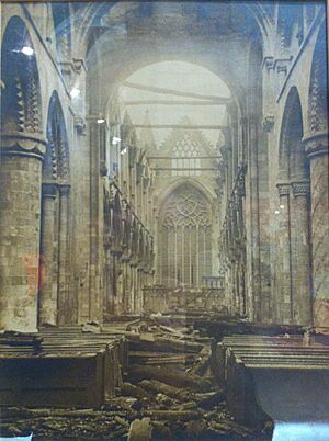 Selby Abbey after the fire of 1909
