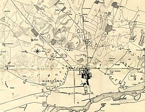 Wojna polsko rosyjska 1830-1831 plan umocnień Warszawy