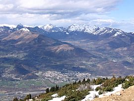 Argelès-Gazost viewed from Hautacam.