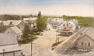 Bird's-eye View of Center Ossipee, NH