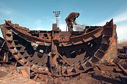 Disassembling of a Soviet submarine