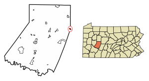 Location of Cherry Tree in Indiana County, Pennsylvania.