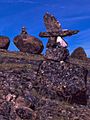 Inuksuit in Auyuittuq, Baffin Is