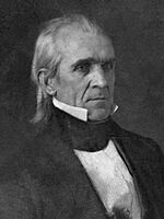 Black-and-white photographic portrait of James K. Polk