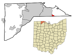 Location in Lucas County and the state of Ohio.