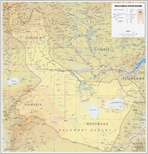 Okavango River Basin map