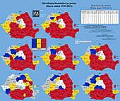 Românii pe județe (România, 1930-2021)