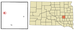 Location in Sanborn County and the state of South Dakota