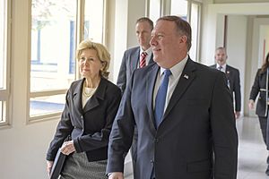 Secretary Pompeo Walks with Ambassador Bailey (41029405464)