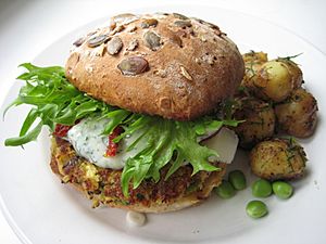 Veggie burger miikkahoo flickr creative commons