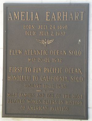 Amelia Earhart Plaque at Portal of the Folded Wings