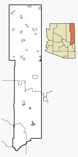 Location in Apache County and the state of Arizona