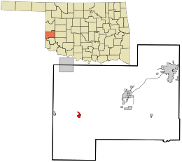 Location in Beckham County and the state of Oklahoma