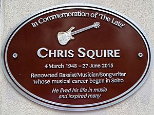 Chris Squire Brown Plaque with Rickenbacker 4001 bass guitar motif