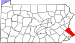 Map of Pennsylvania highlighting Bucks County.svg