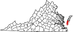 State map highlighting Northampton County