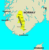 Setesdal map