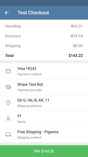 Telegram android app test receipt order Screenshot 20210627