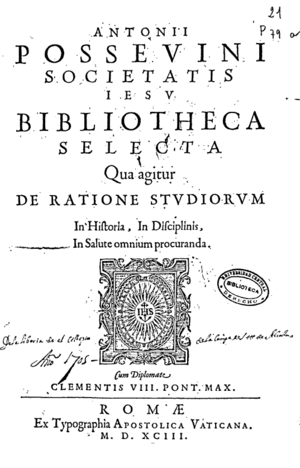 Bibliotheca selecta 1593