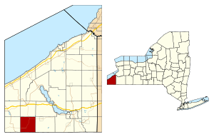 Location within Chautauqua County and New York