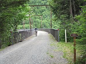 Ex-Milwaukee Road railroad trestle over Mine Creek on John Wayne Pioneer Trail