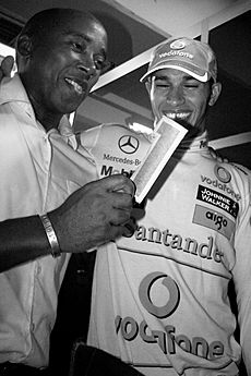 Hamilton and Father Brazil 2008