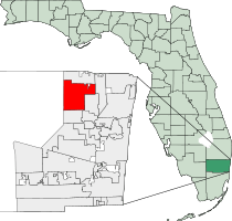 Location in Broward County and the U.S. state of Florida