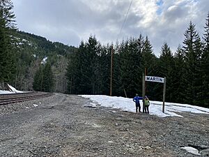 Location sign for Martin, Washington