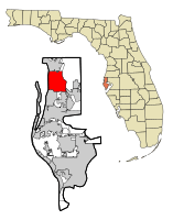 Location in Pinellas County and the state of Florida