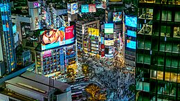 Shibuya Crossing, Aerial