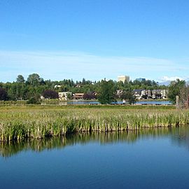 Anchorage skyline as seen from the Tony Knowles Coastal Trail