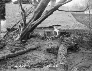 House damaged by landslide, 1962 (4821645754)