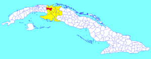 Limonar municipality (red) within  Matanzas Province (yellow) and Cuba