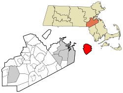 Location as an exclave of Norfolk County in Massachusetts