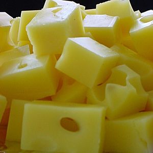 Swiss cheese cubes