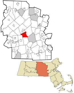 Location in Worcester County and the state of Massachusetts.