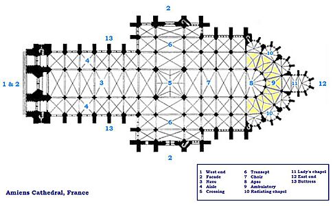 Amiens cathedral floorplan