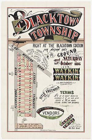 Blacktown township, subdivision plan, 1886