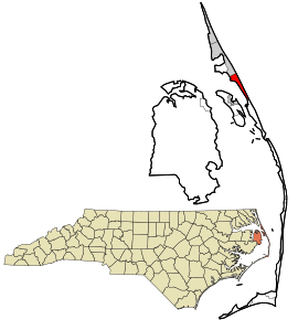 Location in Dare County and the state of North Carolina.