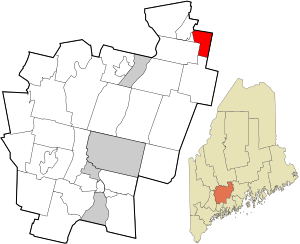 Location in Kennebec County and the state of Maine.