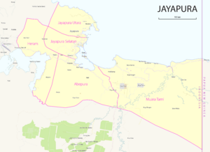 Map Districts (Kecamatan) of Jayapura