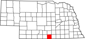 Map of Nebraska highlighting Franklin County