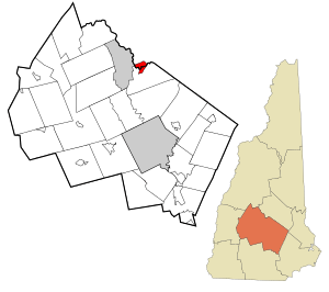 Location in Merrimack County and the state of New Hampshire