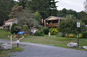 Houses and rail trail at Blackwell